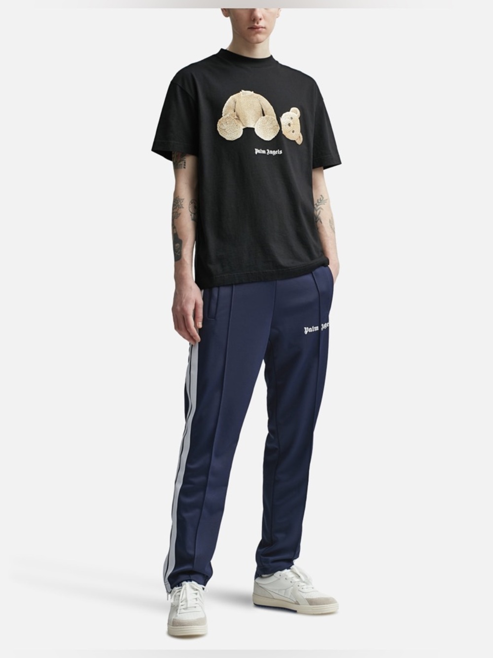 Palm Angels Classic Logo Track Pants in Navy— Men’s XS